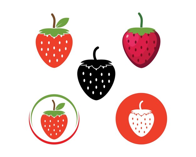 Strawberry icon logo vector illustration