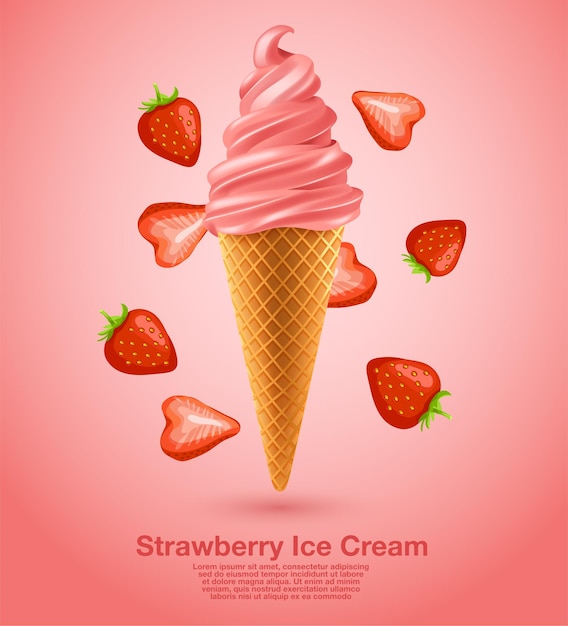 Strawberry Sundae Soft Serve  