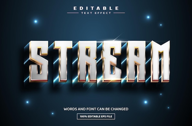 Stream 3D editable text effect template