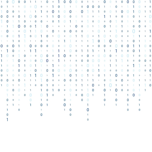 Stream of binary code Binary code Computer matrix Numbers on the screen One zero