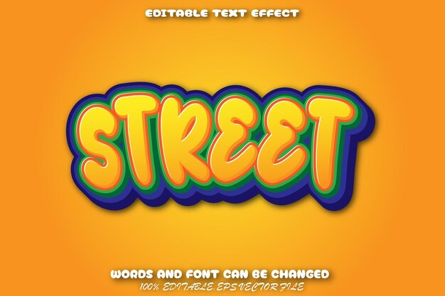Street Editable Text Effect Cartoon Style