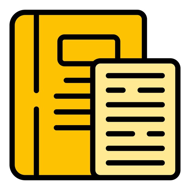 Stress reduction notebook icon outline vector Mind health Soul spa color flat