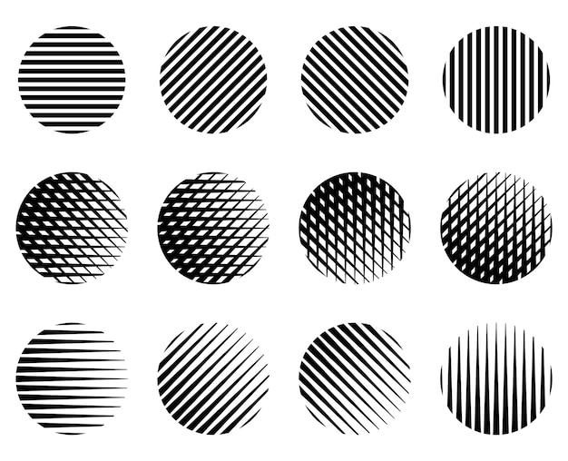 Striped circle icon vector