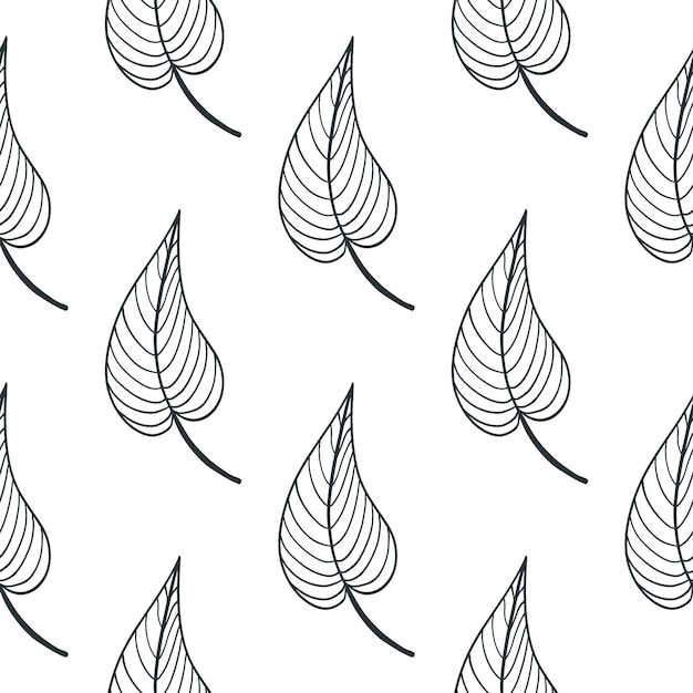 Striped leaf seamless pattern vector illustration
