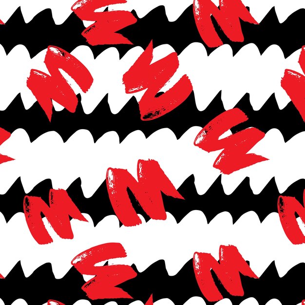 Striped wavy pattern Black on white background Hand drawn brush texture wallpaper backdrop