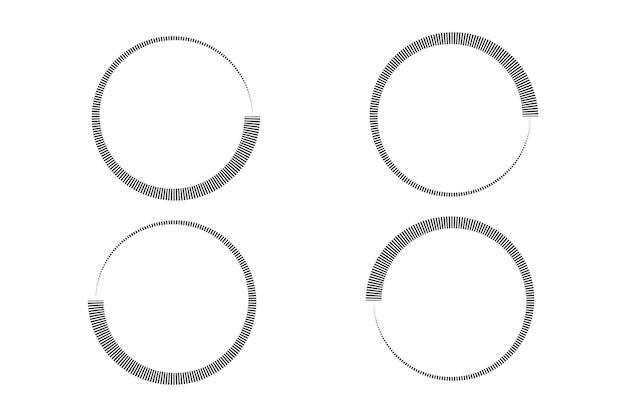 Stripes around the circle logo countdown graphic of a partially filled progress circular icon
