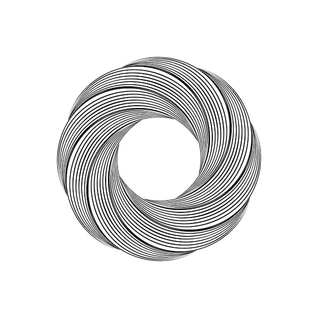 stripes in vortex tunnel shape optical illusion on white