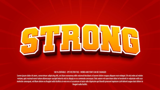 Strong 3d editable text effect