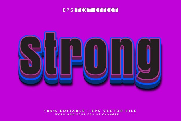 Strong 3d style editable text effect