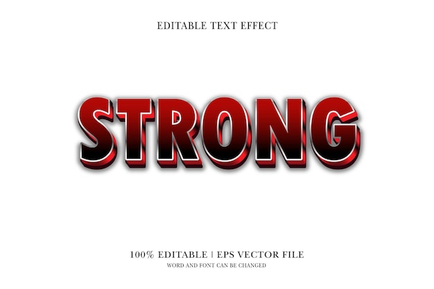 Strong editable 3d text effect for vector illustration