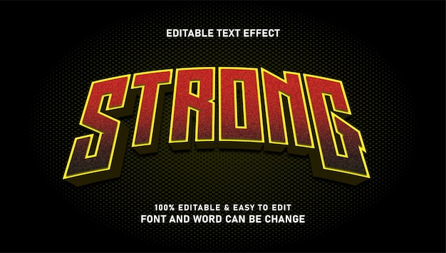 Strong effect text with a modern and elegant 3d style that can be edited