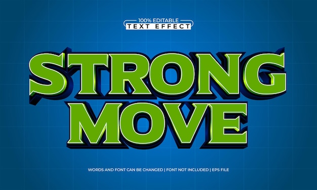 strong move editable text effect with a sport and game text style