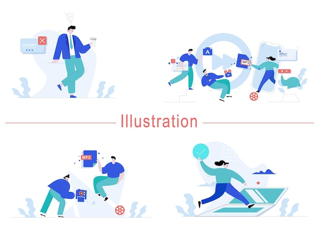 Strongman Illustration marketing editable vector design