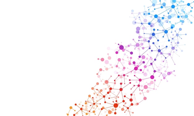 Structure molecule and communication Connected lines with dots