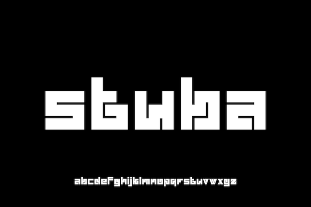 stuba font vector display lowercase unique labyrinth editable