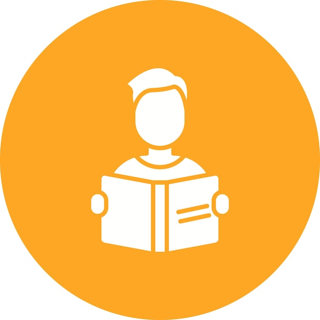 Student Reading Book vector icon Can be used for Learning iconset