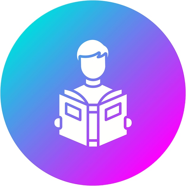 Student Reading Book vector icon Can be used for Learning iconset