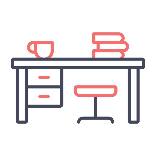 Study Table Vector Illustration Style