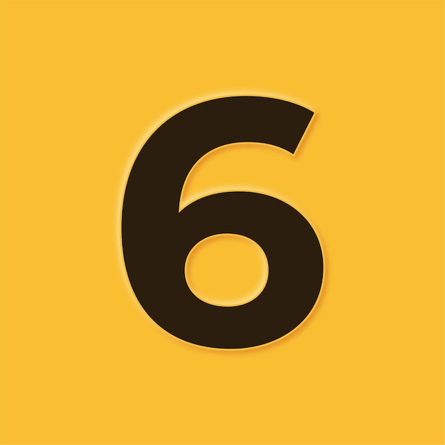 Stunning Embossed Yellow Number 6 Icon