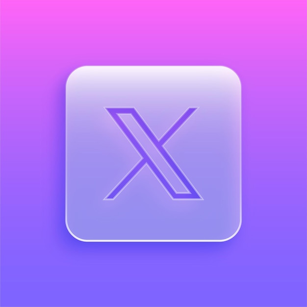 Stunning Modern Glass Morphism Twitter Icon with Vibrant Background