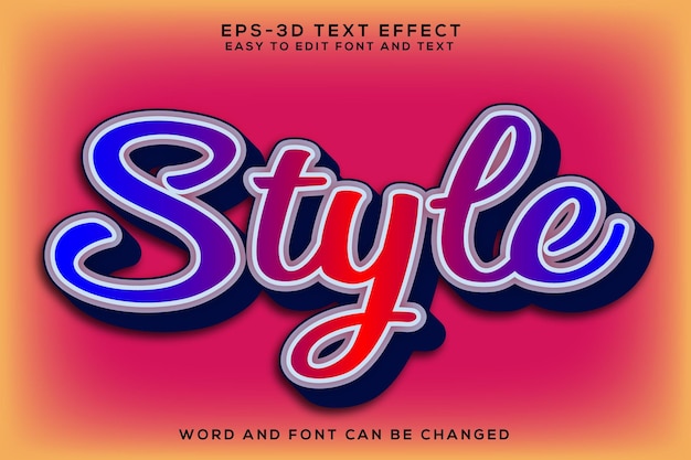 Style 3d colorful text effect