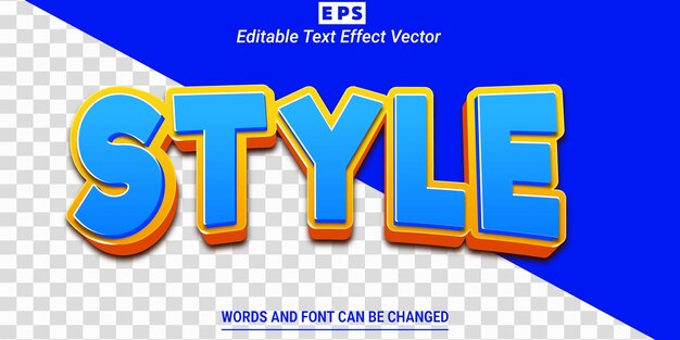 Style 3d Editable Text Effect Vector With Background