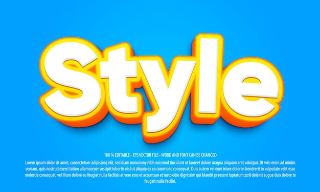 Style 3d editable text effect