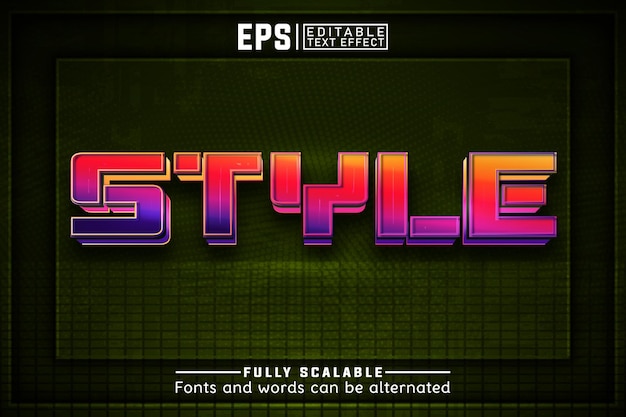 STYLE 3d Editable text effect