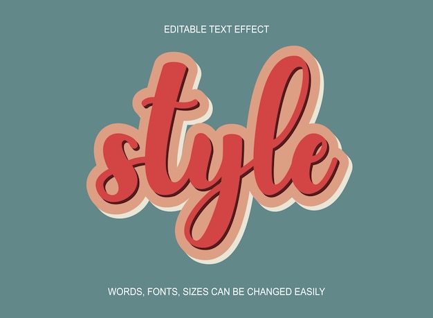 style 3d editable text effect