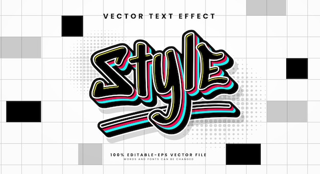 style editable text style effect vector text effect with a comic cartoon theme and graffiti text