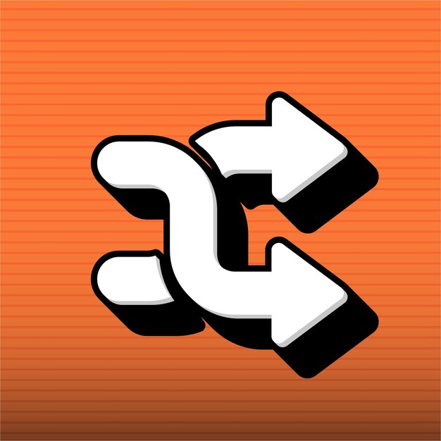 Stylish Black and White Two Way Arrows Icon with Customizable Orange Background