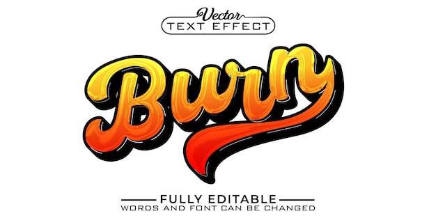 Stylish Burn Vector Editable Text Effect Template