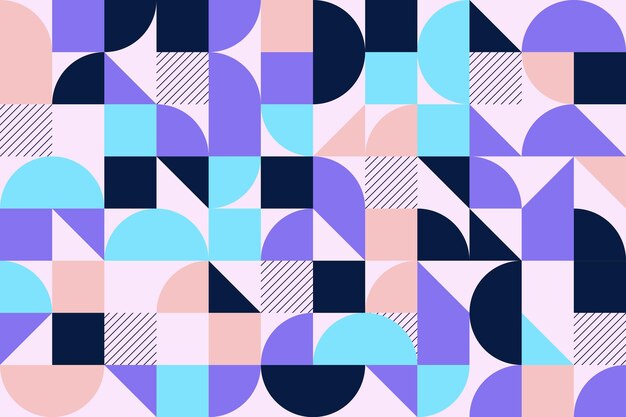Stylish decorative ornament seamless pattern of abstract flat geometric figures background illustrat