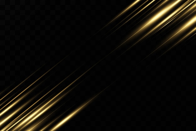 stylish golden light effect. abstract laser beams of light. chaotic neon rays of light. golden background