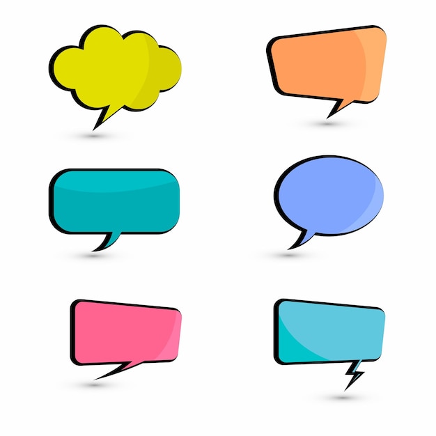 Stylish Speech Bubbles set Vector illustration