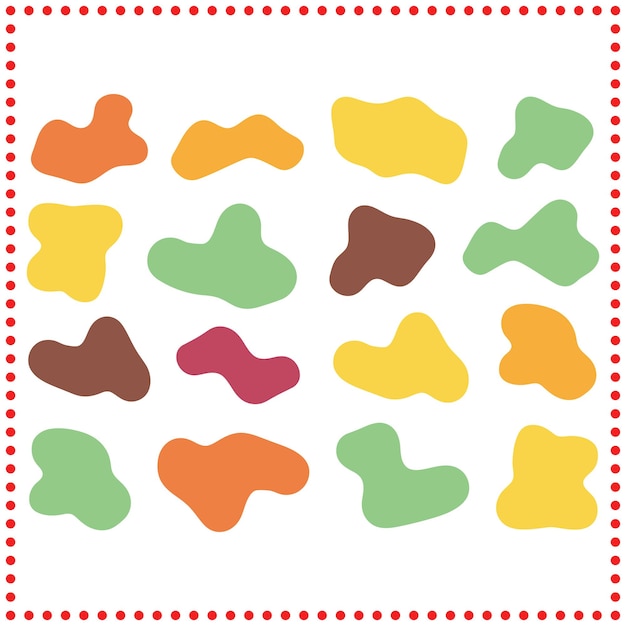 stylized blob shapes with organic and abstract design elements