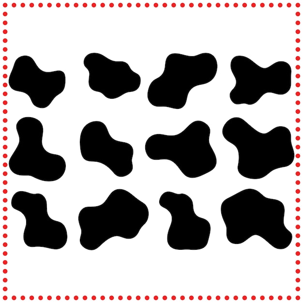 stylized collection of abstract blob shapes with organic design
