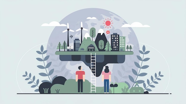 Stylized vector illustration with a flat design layout