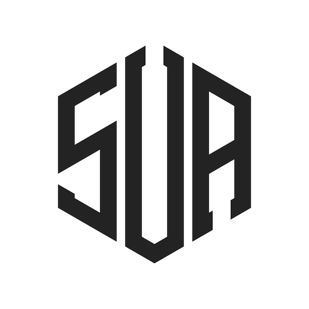 SUA Logo Design Initial Letter SUA Monogram Logo using Hexagon shape