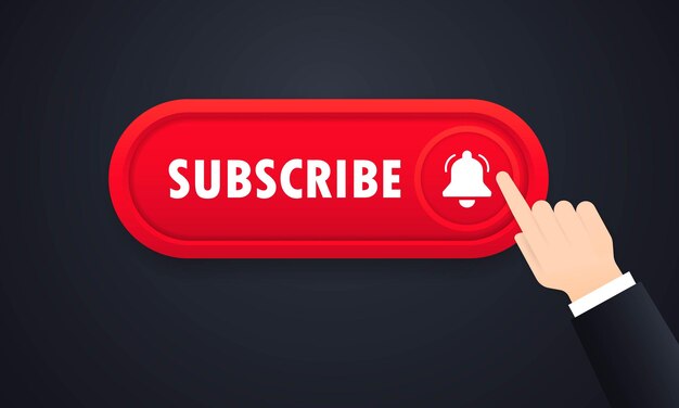 subscribe button. chennel subscription. social media concept. vector on isolated white background. eps 10.