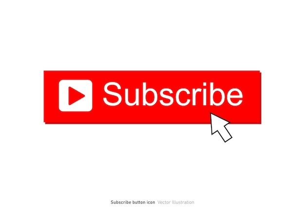 subscribe button color with finger cursor vector illustration