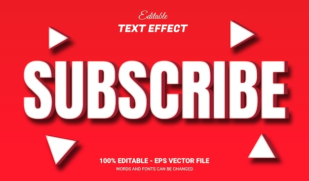 subscribe editable text effect template background