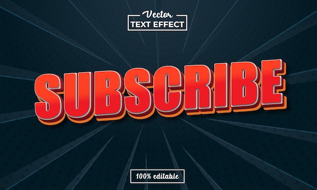 subscribe vector editable text effect premium vector