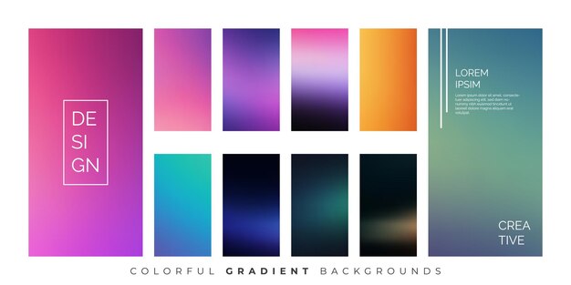 Subtle Gradient Color Scheme Set for UI Design
