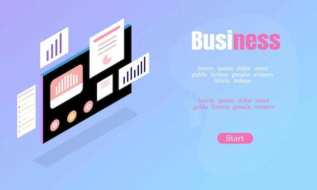 success business illustration with modern graphic data design for business and finance background w