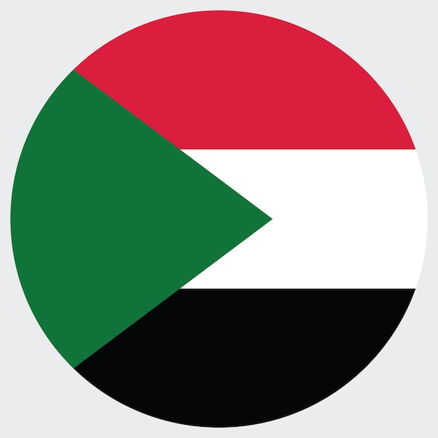 sudan circle flag logo icon computer vector illustration