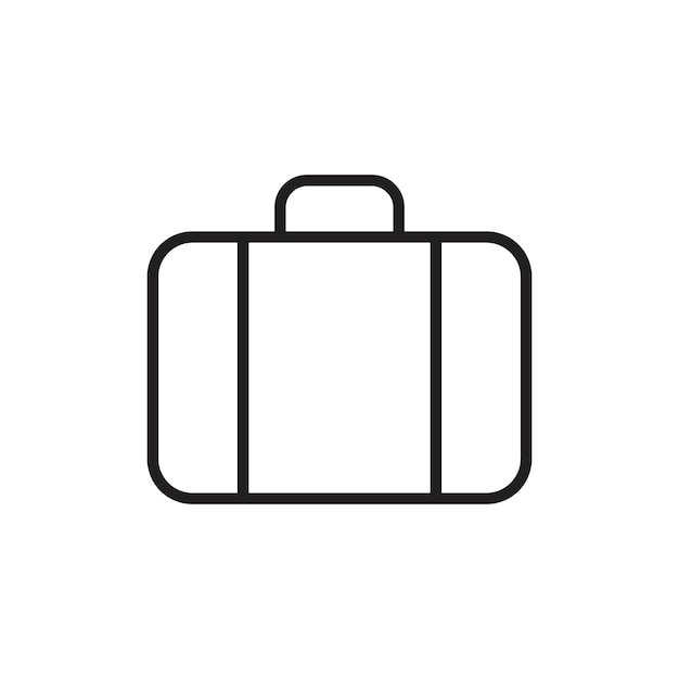 Suitcase icon outline set sign