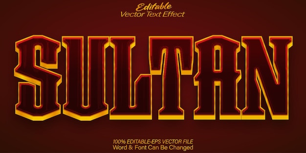 sultan vector text effect editable alphabet majesty king queen royal