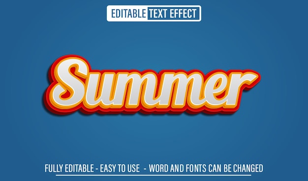 summer 3d editable text effect