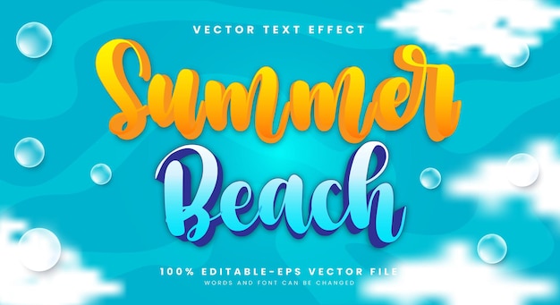 Summer beach editable text effect suitable for Summer vacation theme